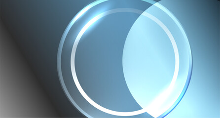 Neon glass circle copyspace for your text or product presentation geometric background. Vector illustration For Wallpaper, Banner, Background, Card, Book Illustration, landing page