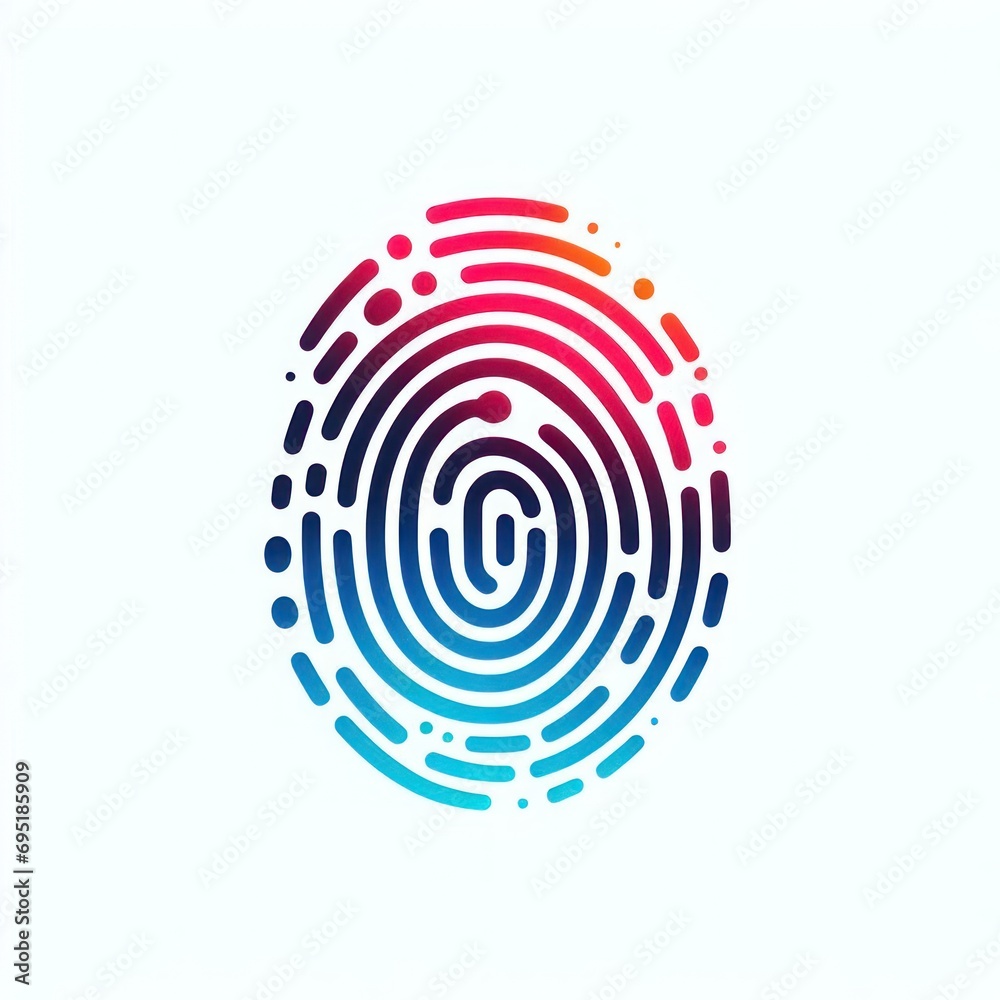 Aufkleber fingerprint lock secure security, ai generate