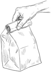 takeaway food handdrawn illustration