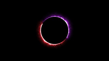 Abstract neon light circle frame illustration background 
