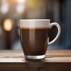 A coffee mug on a wooden table1