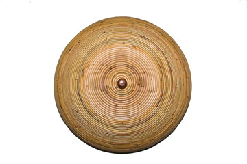serving hood or rice cover made of woven rattan in a round shape, handicraft, home interior....