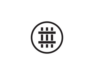 Railroad crossing icon vector symbol design illustration