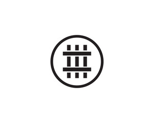 Railroad crossing icon vector symbol design illustration