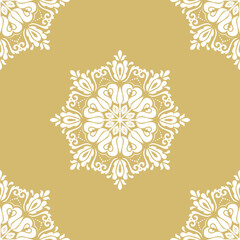 Classic seamless vector pattern. Damask orient ornament. Classic vintage background. Orient pattern for fabric, wallpapers and packaging - 695188331