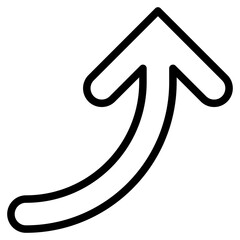 Rising Arrow Outline Icon