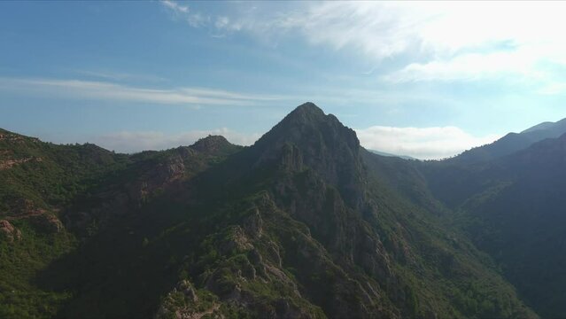 Flying over Sant Salvador de les Espeses mountains. Esparreguera