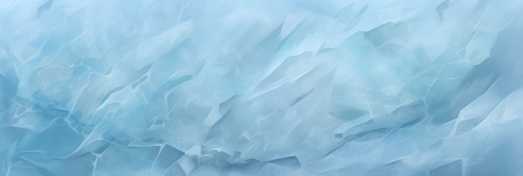 Beautiful original background texture in a wide format in light blue tones of the surface with the texture of ice or stone