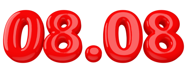 08.08 sale promotion red number 3d render