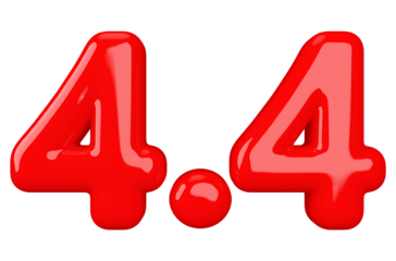 4.4 sale promotion red number 3d render