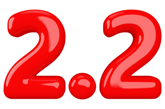 2.2 sale promotion red number 3d render