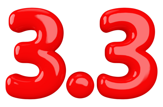 3.3 sale promotion red number 3d render