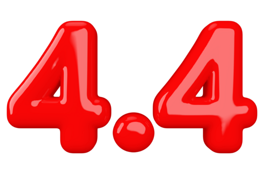 4.4 sale promotion red number 3d render