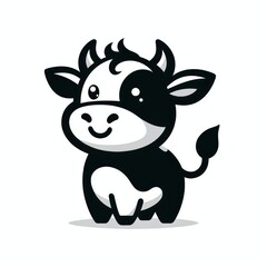 cute cow illustration for kids, ai generate