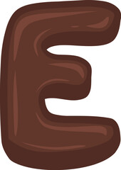 Brown Chocolate Alphabet Letter E