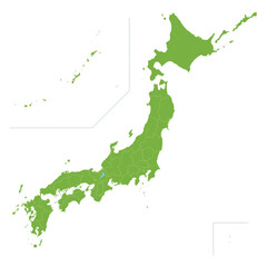 県名記載なしの日本地図