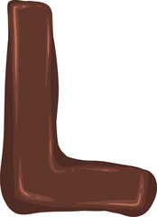 Brown Chocolate Alphabet Letter L