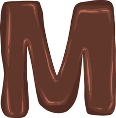 Brown Chocolate Alphabet Letter M