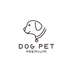 pet shop  dog head line art logo vector abstract symbol illustration design