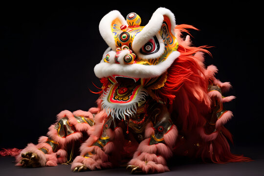 Chinese dragon costume is dancing, dragon dance, lion dance, Chinese New Year, CNY, Lucky Symbol