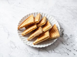 Kaya toast on plate