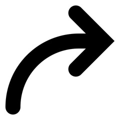 Curved Arrow Glyph Icon 