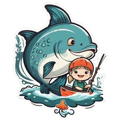 Naklejka premium Fisherboy
