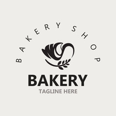 Bread Vintage style Logo Design Vector Template, label product Bake shop Homemade vector - obrazy, fototapety, plakaty