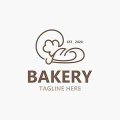 Bread Vintage style Logo Design Vector Template, label product Bake shop Homemade vector