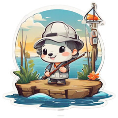 Naklejka premium Fisherboy