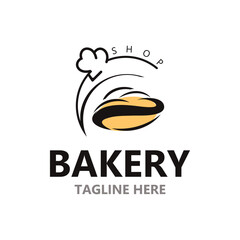 Bread Vintage style Logo Design Vector Template, label product Bake shop Homemade vector