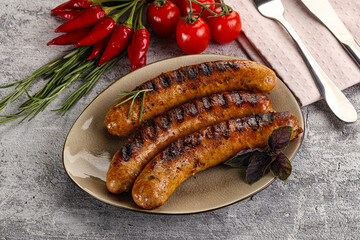 Grilled meat sausages with spices
