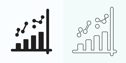 Obraz premium Growing Graph Icon, Bar Chart Icon, Infographic, Growths Chart Collection For Business Improvement Analytics, Diagram Symbol, Financial Profit Chart Bar Vector Illustration