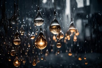 rain drop falling in the water with dark and deep clouds staring the whole sky abstract clouds and water background 