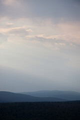 Landscape from the fells in Finnish Lapland under the big sky