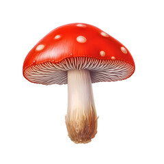 Red mushroom isolated on transparent background