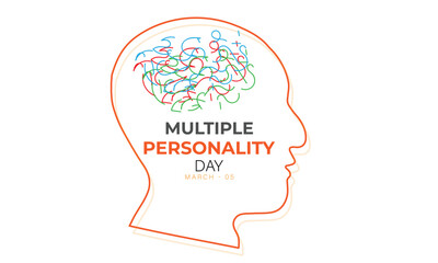 Multiple Personality Day. background, banner, card, poster, template. Vector illustration.