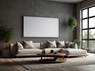 Home mockup, modern interior background