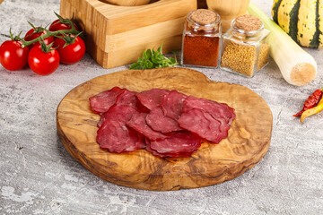 Smoked beef meat - Pastrami slices