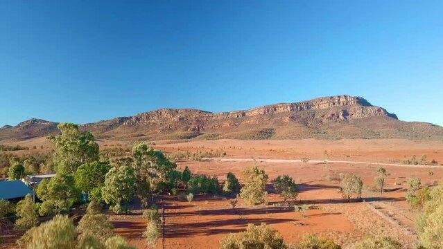 Scenic Aerial Panorama Drone Video of the Flinders Range in South Australia