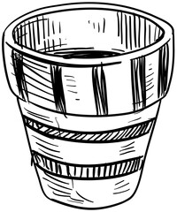 clay pots handdrawn illustration