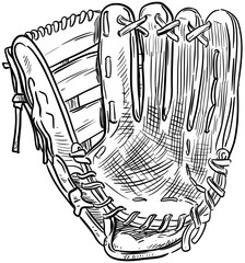 baseball gloves handdrawn illustration