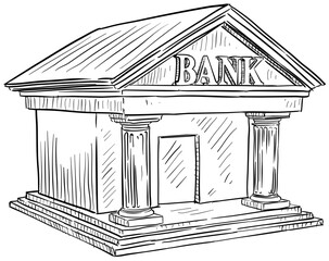 bank handdrawn illustration
