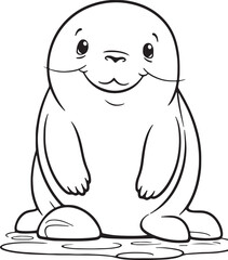 Obraz premium hand drawn cute elephant outline illustration