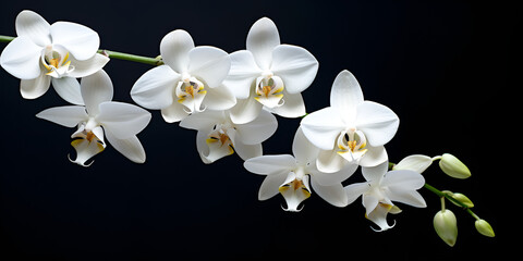 White phalaenopsis orchid flowers on a stem Graceful Stem of White Orchid Flowers 