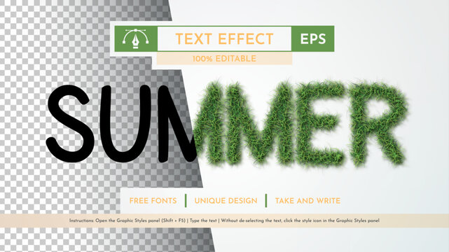 Summer Grass - Editable Text Effect, Font Style