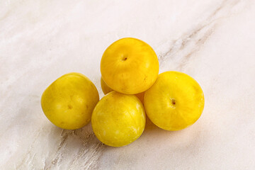 Yellow sweet plum heap fruit