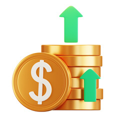 3D Pile of Coins Illustration