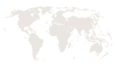 Square world map on white background