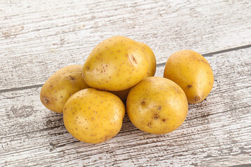 Raw young baby potato heap